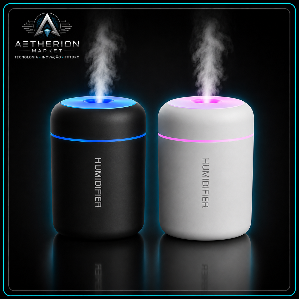 Umidificador de Ar Ultrassônico Aetherion Zen Pro LED 7 Cores