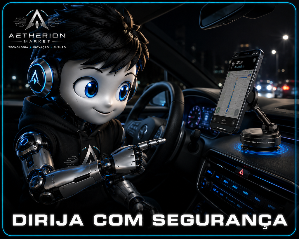 Suporte para celular magnético 360° com Sucção a vácuo para carro